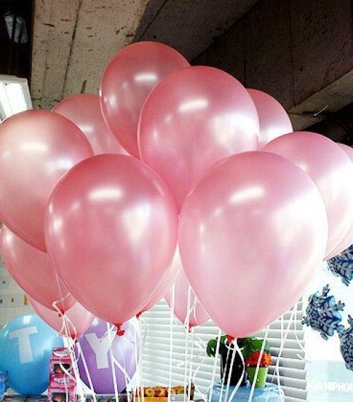 PEMBE BALON METALİK 10 Adet